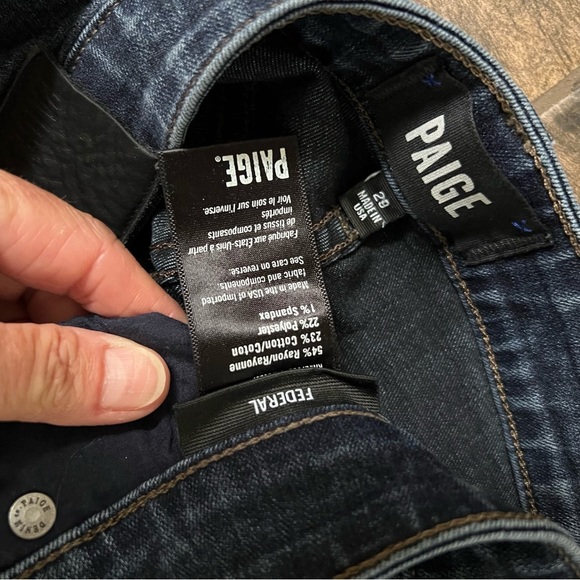 PAIGE Men’s Federal Slim Straight Stretch Jeans in Gus Wash (Darker Blue) - Picture 6 of 8